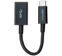 Amazon Basics Câble USB-C (Mâle)->USB-A (Femelle) Adaptateur Convertisseur, USB 3.1 Gen 1, Haut Débit 5Gbps, USB-IF, Transfert Rapide, pour Portables, Tablettes, Téléphones (iPhone 16/15), Noir