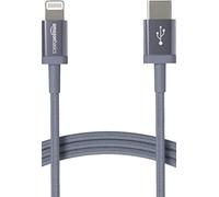 Amazon Basics Câble USB-C vers Lightning en nylon tressé, chargeur certifié MFi pour iPhone 13/12/11/X/XS/XR/8, 0.9 m, gris foncé