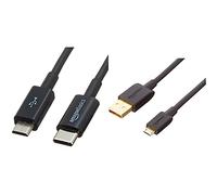 Amazon Basics Câble USB-C vers Micro B 2.0, 0,9 m - Noir & Câble USB 2.0 A mâle vers micro B (1 lot), 90 cm, Noir