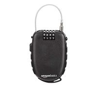 Amazon Basics Cadenas avec câble rétractable, combinaison à 4 chiffres, AB-BL101, Lot de 1, Noir
