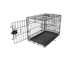 Amazon Basics Cage pour chien, Pliable en fil métallique avec plateau, Porte simple, L 56 x l 33 x H 41 cm, Noir