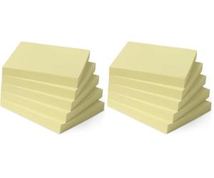 Amazon Basics Carrée notes adhésifs, Lot de 10, 7.6 x 7.6 cm, Jaune