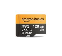 Amazon Basics Carte microSDXC 128 Go avec Adaptateur, Vitesse de Lecture jusqu’à 200 Mo/s, Lot de 1