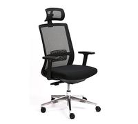 Amazon Basics Chaise de bureau à hauteur, repose tête et accoudoirs ajustables, Noire(Anciennement marque Movian)