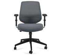 Amazon Basics Chaise de bureau ergonomique avec accoudoirs réglables, soutien lombaire, chaise de bureau en maille, adaptée au dos, montage facile, 63.5 x 58.4 x 91.4 cm, gris