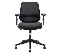 Amazon Basics Chaise de bureau ergonomique avec accoudoirs réglables, soutien lombaire, chaise de bureau en maille, adaptée au dos, montage facile, 63,5 x 58,4 x 91,4 cm, noir