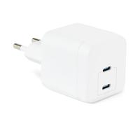 Amazon Basics Chargeur Mural USB C Nano GaN à Chargement Rapide, 35W, 2 Ports Pour Tablettes et Téléphones, Blanc