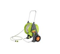 Amazon Basics Chariot dévidoir avec tuyau de 30 m, Vert/Gris