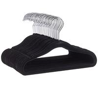 Amazon Basics Cintres Antidérapants en Velours pour Enfants, Bébés et Nourrissons, 29,4cm (Vêtements pour Bébés), Lot de 50, Noir