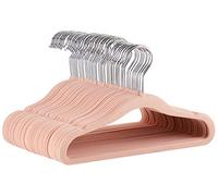 Amazon Basics Cintres Antidérapants en Velours pour Enfants, Bébés et Nourrissons, 29,4cm (Vêtements pour Bébés), Lot de 50, Rose Poudré