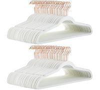Amazon Basics cintres assortis pour suspendre et ranger costumes, 100 pièces, pantalons et vestes, Ivoire/Or