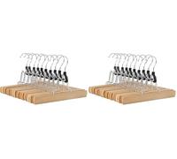 Amazon Basics cintres en Bois pour Pantalons, 10 pièces, Naturel, 25 x 2.7 x 16.5 cm (Lot de 2)