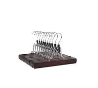 Amazon Basics cintres en bois pour pantalons, 10 pièces, Rouge Cerise