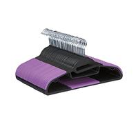 Amazon Basics Cintres en plastique enduit de caoutchouc, noir/violet, Lot de 50