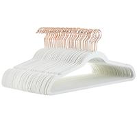 Amazon Basics Cintres pour costumes antidérapants en velours, ivoire/doré - Lot de 50