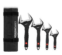 Amazon Basics clés réglable pour travaux de plomberie - Avec manche confortable antidérapant et large mâchoire, lot de 4, 16.2 cm x 6.35 cm x 1.90 cm