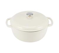 Amazon Basics Cocotte Ronde en Fonte Emaillee avec Couvercle, 6,9 L, Blanc