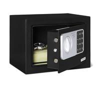 Amazon Basics Coffre-fort de Sécurité en Acier avec Clavier Électronique Programmable, 4,5L (17x23x17cm), Montage Mural, 2 Clés d'Urgence, Noir
