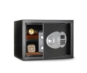 Amazon Basics Coffre-fort en acier avec Serrure à clavier numérique - Pour sécuriser argent, espèces, bijoux, documents d'identité, 14 litres, 35 cm (L) x 25 cm (P) profondeur x 25 cm (H), noir