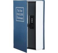 Amazon Basics Coffre-fort en forme de livre - Verrou à combinaison, Bleu