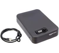 Amazon Basics Coffre-fort portable avec serrure à combinaison pour documents et bijoux, taille L, noir