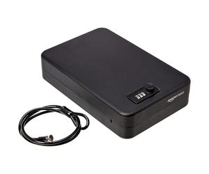 Amazon Basics Coffre-fort portable avec serrure à combinaison pour documents et bijoux, taille XXL, noir