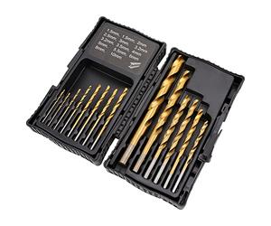 Amazon Basics Coffret de forets en acier rapide pour le métal, le bois et le plastique, 14 pièces, 1,5 - 10 mm