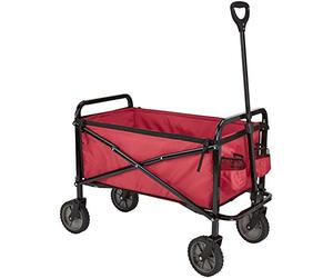 Amazon Basics Collection d’outils de jardin - Chariot d’extérieur pliable pour jardinage avec housse protectrice, Rouge