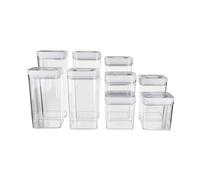 Amazon Basics Contenants Hermétiques pour la Conservation des Aliments, 10 Contenants, Plastique sans BPA, Transparent, 2 x 3,1L, 2 x 2,4L, 2 x 1,8L, 2 x 1,1L, 2 x 0,5L