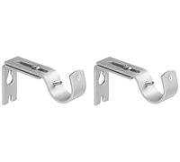 Amazon Basics Crochets Muraux Robustes et Réglables Pour Tringle de 2,5cm (1po), Lot de 2, Nickel Argenté