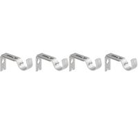 Amazon Basics Crochets Muraux Robustes et Réglables Pour Tringle de 2,5cm (1po), Lot de 4, Nickel Argenté