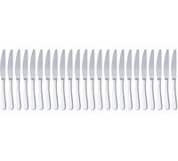 Amazon Basics Cuchillos de mesa de acero inoxidable con borde redondeado, 12 pièces, Argenté (Lot de 2)