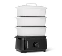 Amazon Basics Cuiseur à Vapeur Électrique Pour la Cuisson des Légumes, Conception à 3 Étages, Sans BPA, 9L, 950W, Noir