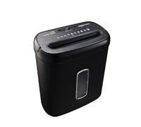 Amazon Basics Destructeur de Documents à Coupe Croisée, 8 feuilles, avec fenêtre transparente, pour documents et cartes bancaires, corbeille de 14L, Noir