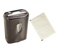 Amazon Basics Destructeur de Documents/Cartes de crédit Haute sécurité Micro-découpes Capacité 5-6 Feuilles & Lot de 12 Feuilles lubrifiantes et aiguisantes pour destructeur de Documents