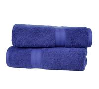 Amazon Basics Drap de Bain Grande Taille - 100% Coton Anti-décoloration, Ultra Doux et Absorbant - 70 x 140 cm, Bleu Royal, Lot de 2