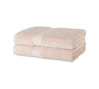 Amazon Basics Drap de Bain Grande Taille - 100% Coton Biologique Anti-décoloration, Ultra Doux - 76 x 137 cm, Rose Fard À Joues, Lot de 2