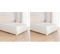 Amazon Basics Drap Housse, 140 x 200 cm, 100% Coton Jersey pour Matelas Épais jusqu'à 30 cm, Blanc (Lot de 2)