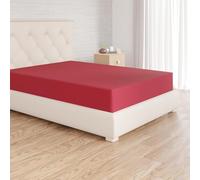 Amazon Basics Drap Housse, 140 x 200 x 30 cm, en Polyester Microfibre pour Matelas Épais jusqu'à 30 cm, Bordeaux