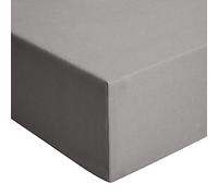 Amazon Basics Drap Housse, 200 x 200 cm, 100% Coton Jersey pour Matelas Épais jusqu'à 30 cm, Gris Foncé