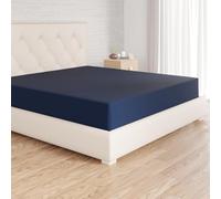Amazon Basics Drap Housse, 200 x 200 x 30 cm, en Polyester Microfibre pour Matelas Épais jusqu'à 30 cm, Bleu Marine