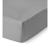 Amazon Basics Drap-Housse Deluxe pour Grand Lit, Satin de Coton 100% Extra-Doux, 400 Fils, Hauteur 30cm, Anti-Plis, 160 x 200 cm, Gris Foncé