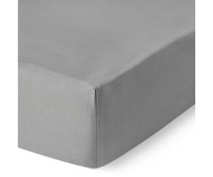 Amazon Basics Drap-Housse Deluxe pour Lit Double, Satin de Coton 100% Extra-Doux, 400 Fils, Hauteur 30cm, Anti-Plis, 140 x 200 cm, Gris Foncé