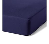 Amazon Basics Drap Housse en Coton Bio , 160 x 200 cm, Bleu Marine