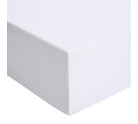 Amazon Basics Drap-housse en jersey, Blanc - 200 x 200 cm