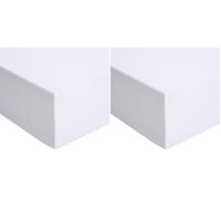 Amazon Basics Drap-Housse en Jersey, Blanc - 200 x 200 cm (Lot de 2)