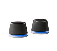 Amazon Basics Enceintes / Haut-parleurs stéréo 2.0 pour PC ou ordinateur portable, entrée auxiliaire 3,5 mm, alimentation USB, 1 paire, noir