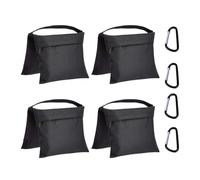 Amazon Basics Ensemble de 4 sacs de lestage photographiques vides pour pieds de lumière, réflecteurs, boîtes à lumière et studio photo, Charge maximale 9 kg - Noir