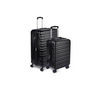 Amazon Basics Ensemble de Bagages Extensibles Rigides (Tailles S + L) - Bagages de Voyage en ABS avec 4 Doubles Roues Rotatives - Structure Légère et Anti-Rayures - Noir