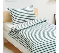 Amazon Basics Ensemble de Housse de Couette Réversible en Microfibre pour Enfant 100 x 135 cm et 1 Taie d’Oreiller 40 x 60 cm pour Berceau, Vert